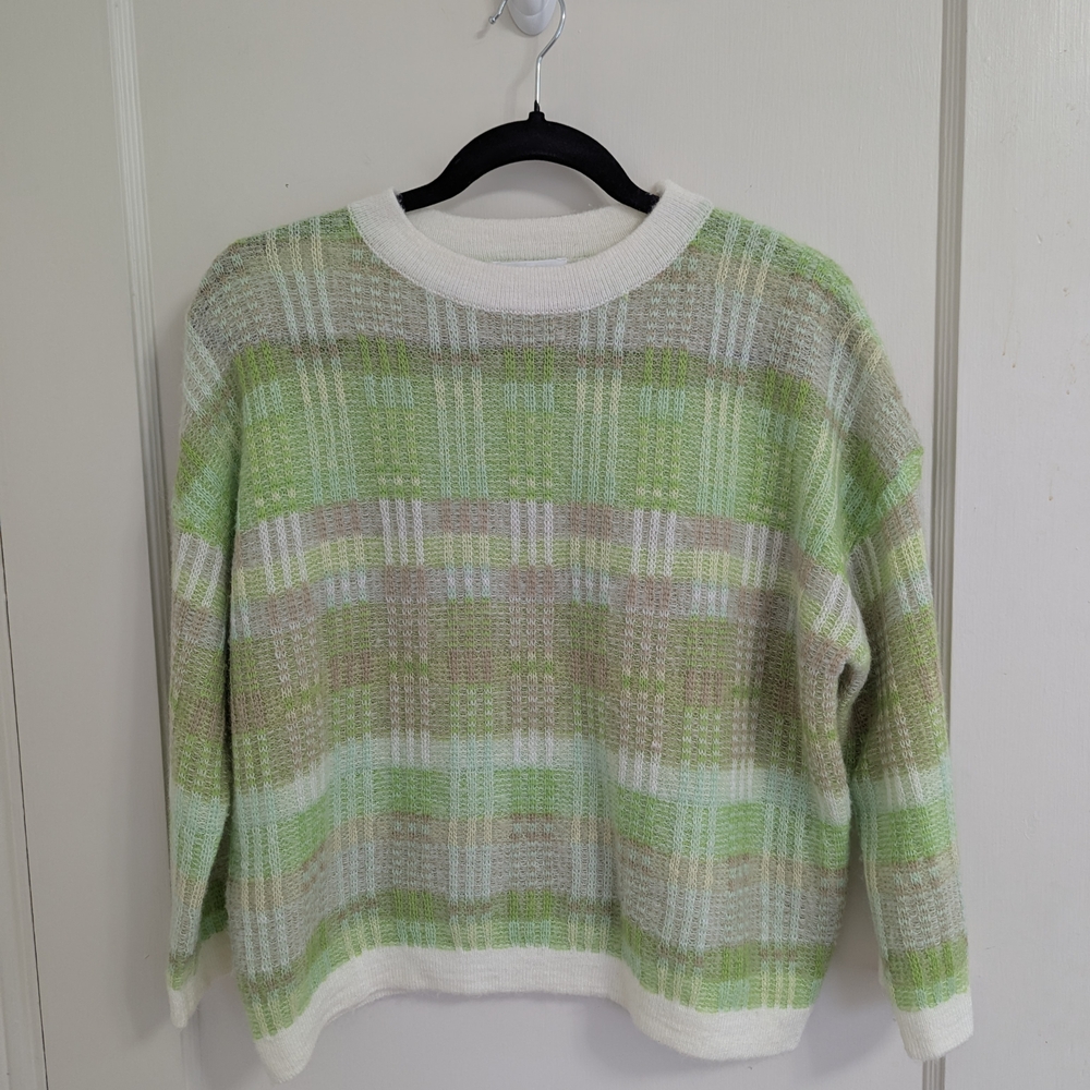Green Plaid Women's Sweater